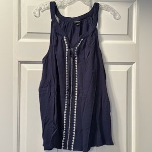 Torrid Sleeveless Top with Embroidery Front Detail